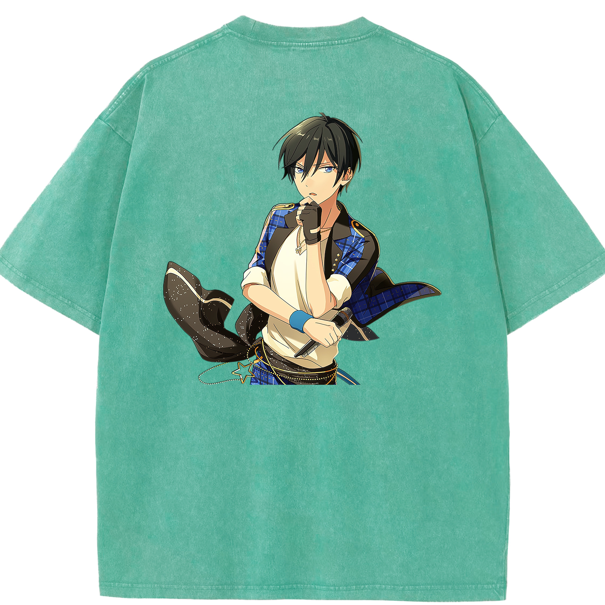 （画像用） あんさんぶるスターズ! Ensemble Stars 綿100% ヴィンテージ風 半袖Tシャツ（背面プリント）